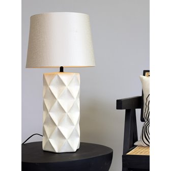 Beżowa lampa stołowa ceramiczna Hazel